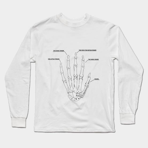 Bones Hand Long Sleeve T-Shirt by kooarla